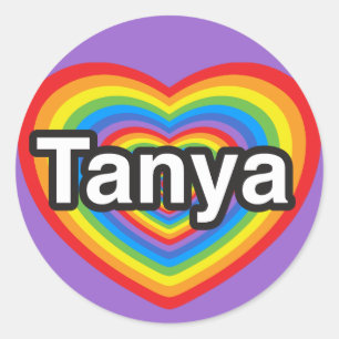 Adesivo Eu amo Tanya. Eu te amo Tanya. Coração