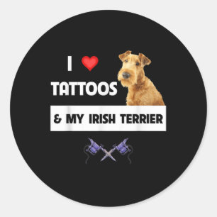 Adesivo Eu Amo Tatuagens E Meu Cachorro Irlandês, Pai Mãe