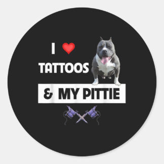 Adesivo Eu Amo Tatuagens E Meu Cachorro Pittie Pitbull Mãe