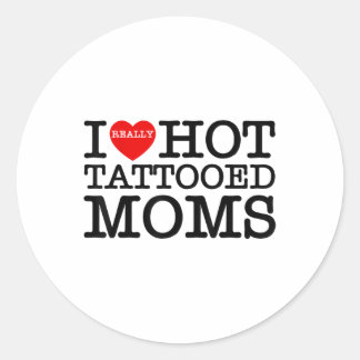 Adesivo Eu Amo Tatuagens Quentes Mães Coração Vermelho Eng