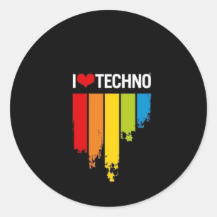 Adesivo Eu amo Techno