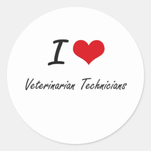 Adesivo Eu amo técnicos veterinários