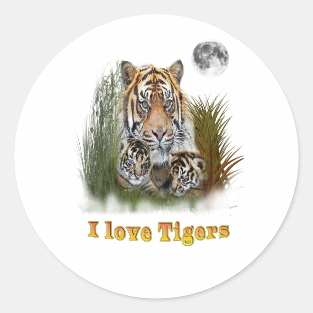 Adesivo Eu amo Tigers (Frente)
