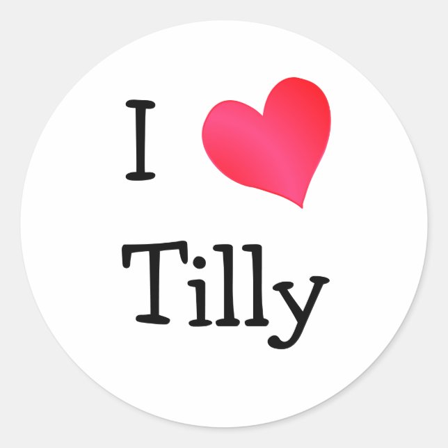 Adesivo Eu Amo Tilly (Frente)