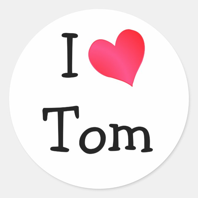 Adesivo Eu Amo Tom (Frente)