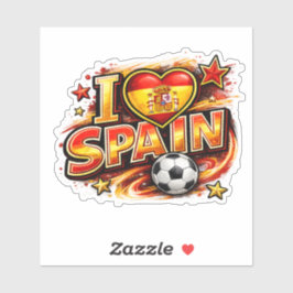 Adesivo Eu Amo Torcedor de Futebol da Espanha | Espanha P
