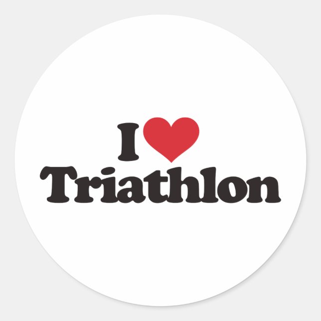 Adesivo Eu Amo Triathlon (Frente)