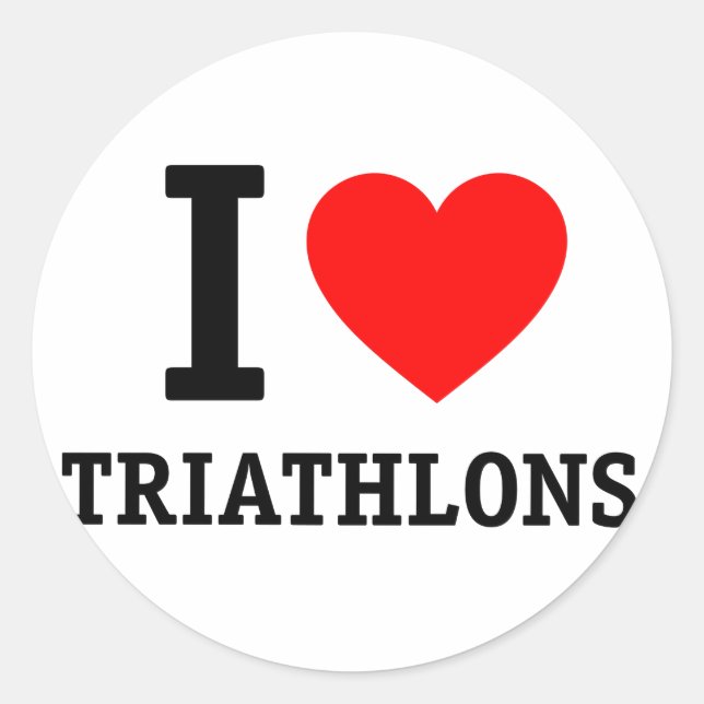 Adesivo Eu Amo Triathlon (Frente)