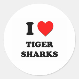 Adesivo Eu amo tubarões de tigre