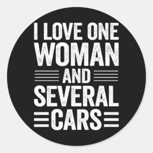 Adesivo Eu Amo Uma Mulher E Vários Carros