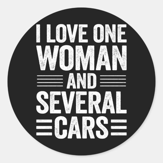 Adesivo Eu Amo Uma Mulher E Vários Carros (Frente)
