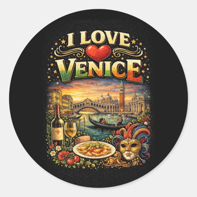 Adesivo Eu Amo Veneza (Frente)