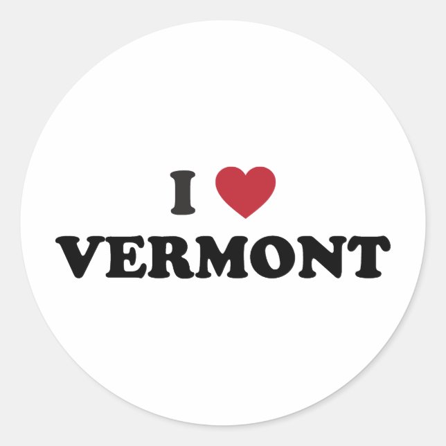 Adesivo Eu Amo Vermont (Frente)