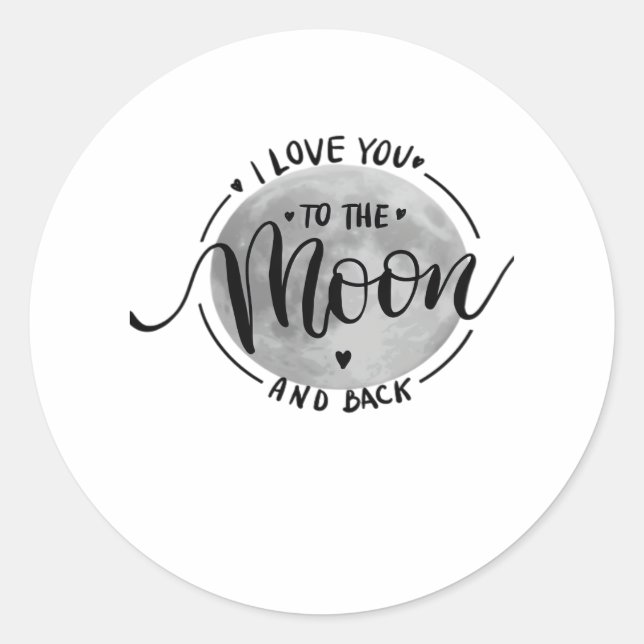 Adesivo Eu Amo Você Até a Lua e de Volta Elegante e Sentid (Frente)