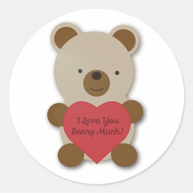 Adesivo Eu Amo Você Beber Muito Urso De Teddy (Frente)