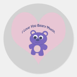 Adesivo Eu Amo Você Beber Muito Urso Roxo