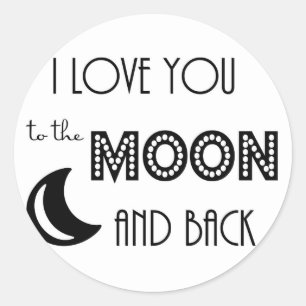 Adesivo eu amo você da lua e de volta preto branco