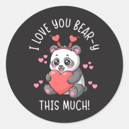 Adesivo Eu Amo Você Urso - Muito - Panda Fofo do Dia dos N