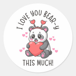 Adesivo Eu Amo Você Urso Tanto Assim - Panda Fofo de Dia d