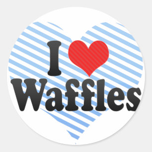Adesivo Eu amo Waffles