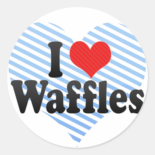 Adesivo Eu Amo Waffles (Frente)