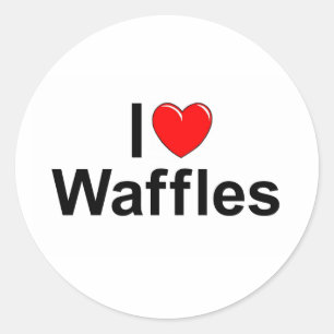 Adesivo Eu amo Waffles (do coração)
