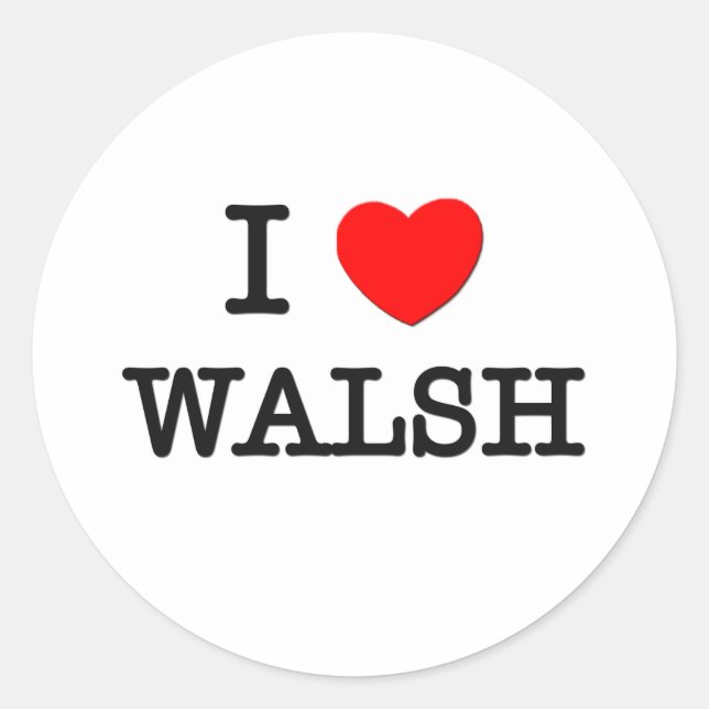 Adesivo Eu Amo Walsh (Frente)
