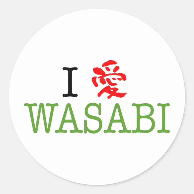 Adesivo Eu Amo Wasabi (Frente)