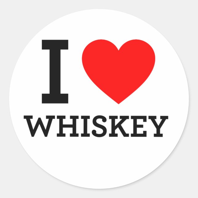 Adesivo Eu Amo Whiskey (Frente)