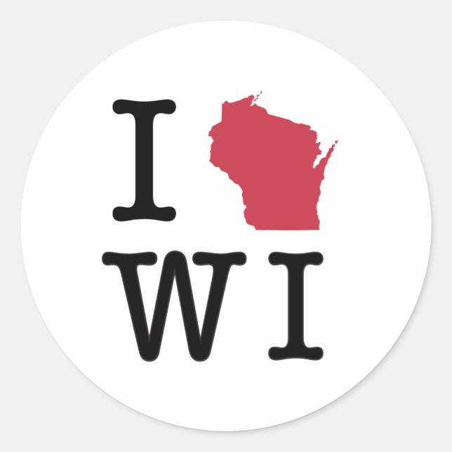 Adesivo Eu Amo Wisconsin (Frente)