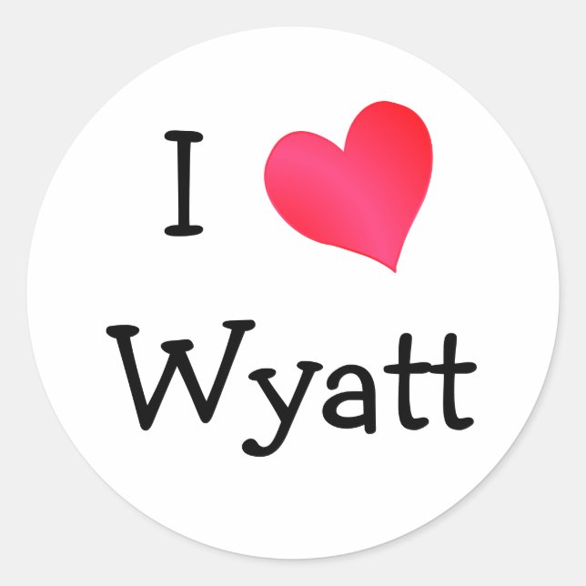 Adesivo Eu amo Wyatt (Frente)