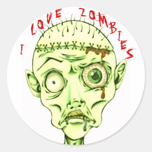 Adesivo Eu amo zombis