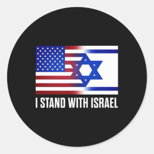 Adesivo Eu Apoio a Camiseta Patriótica de Israel EUA e Isr