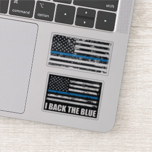 Adesivo Eu apoio a fina linha azul azul EUA bandeira grung