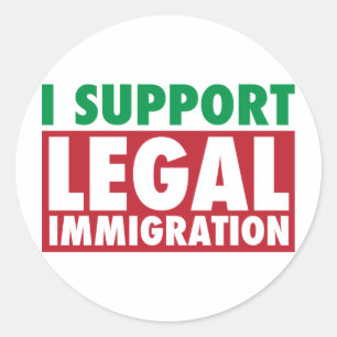Adesivo Eu apoio a imigração legal