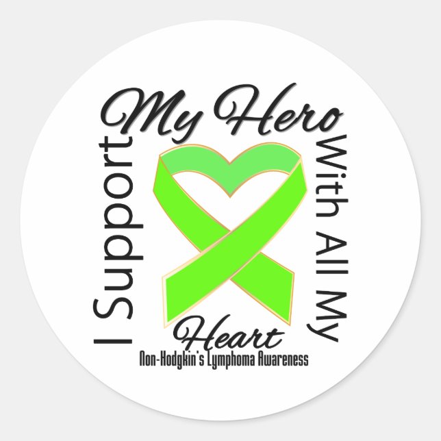 Adesivo Eu apoio a minha consciência de linfoma não-Hodgki (Frente)