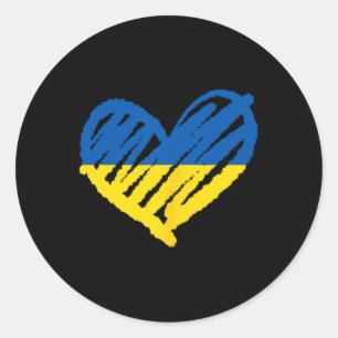 Adesivo Eu Apoio a Ucrânia Bandeira Ucraniana Paz Coração