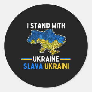 Adesivo Eu Apoio a Ucrânia Slava Ukraini Apoio a Liberdade