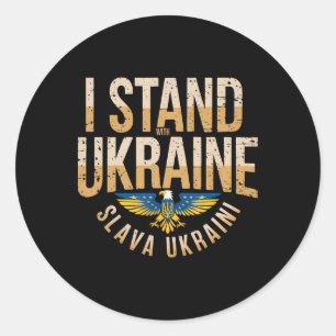 Adesivo Eu Apoio a Ucrânia Slava Ukraini Glória à Ucrânia