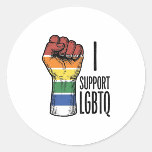 Adesivo Eu Apoio Camisa de Punho Orgulho Vintage LGBTQ Des