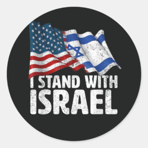 Adesivo Eu Apoio Israel EUA Bandeira Americana