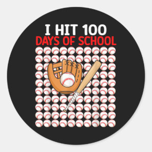 Adesivo Eu Atingi 100 Dias De Beisebol Da Escola Toddler