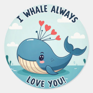 Adesivo "Eu Baleia Sempre Te Amo!" Namorados do Oceano