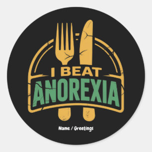 Adesivo Eu Bato na Anorexia Consciencialização Engraçado D