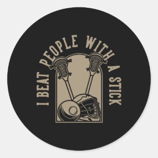 Adesivo Eu Bato Pessoas Com Um Pau Lacrosse 1