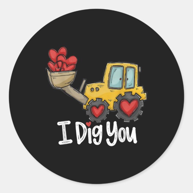 Adesivo Eu Canto-Te Trator Construction Heart Lovent (Frente)