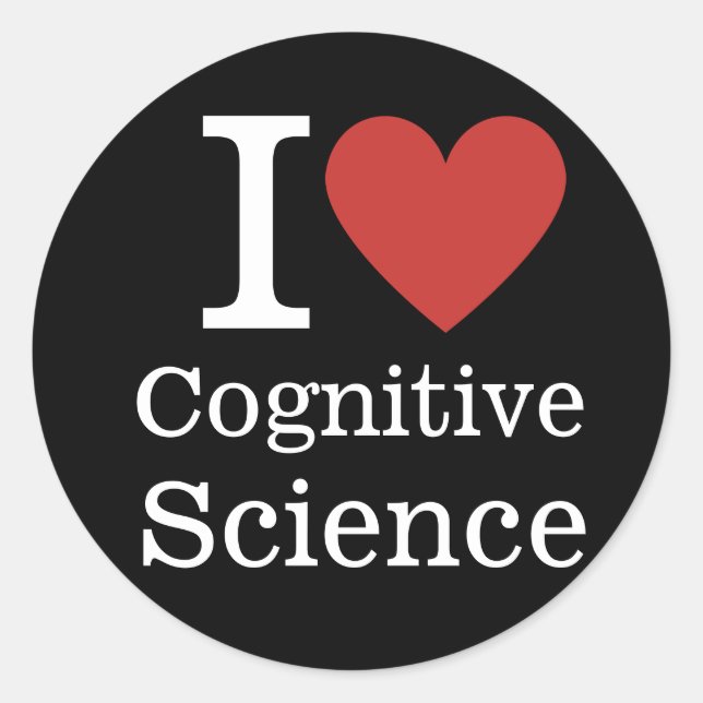 Adesivo Eu ❤️ Cognitive Science for Students/Faculty CUSTO (Frente)