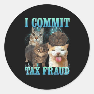 Adesivo Eu Cometo Fraude Fiscal Gato Engraçado Meme Bootle