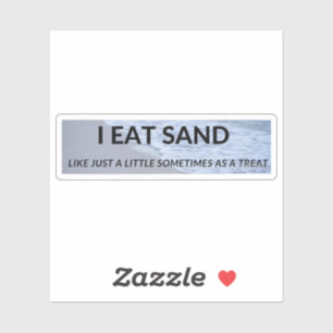 Adesivo eu como areia, engraçado, areia, pára-choque, meme