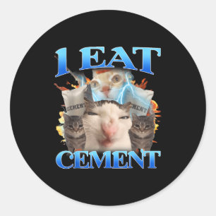 Adesivo Eu Como Cimento Gato Engraçado Meme Homens Mulhere